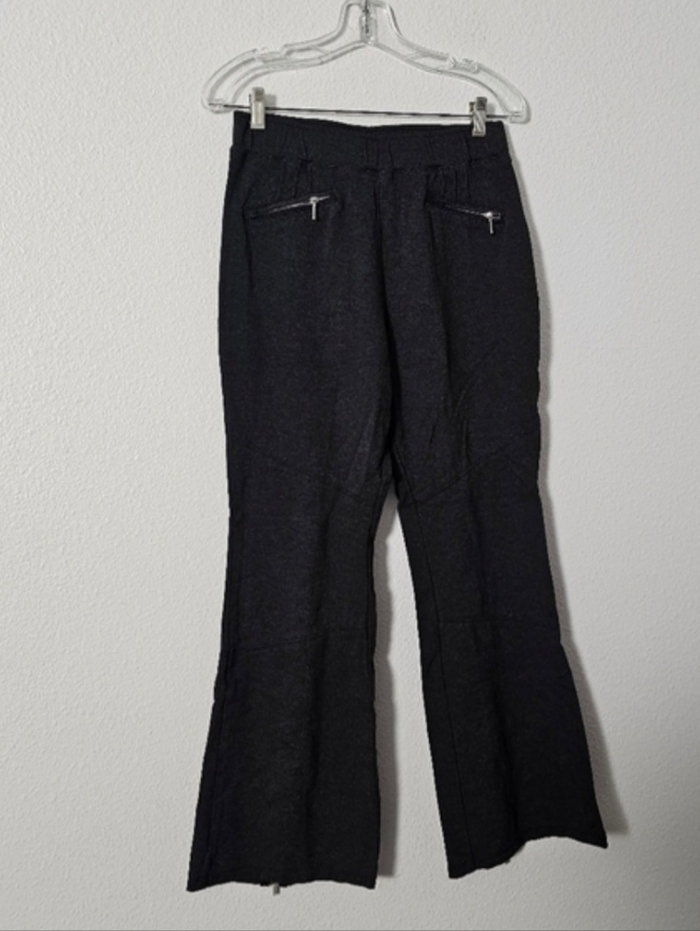 Flared  Pants with Zipper Accent Sz M